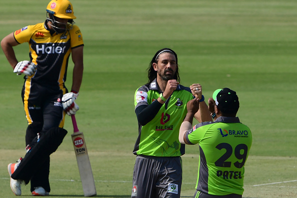 David Wiese celebrates a wicket