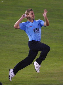 Wright bowls in the quarter final 
