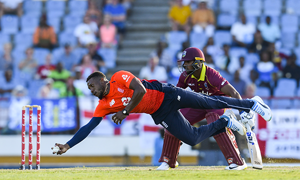 CJ dive vs. West Indies