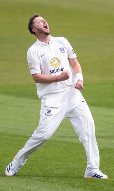 Ollie Robinson celebrates a wicket