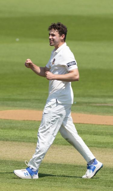 Tom Price celebrates a wicket.