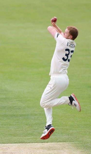 Joey Evison coming in to bowl