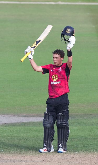 Charlie Tear raises the bat