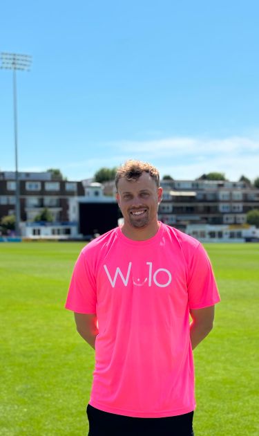 Harrison Ward in his Wolo Foundation t-shirt