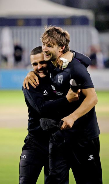 Two Roffey CC players celebrate