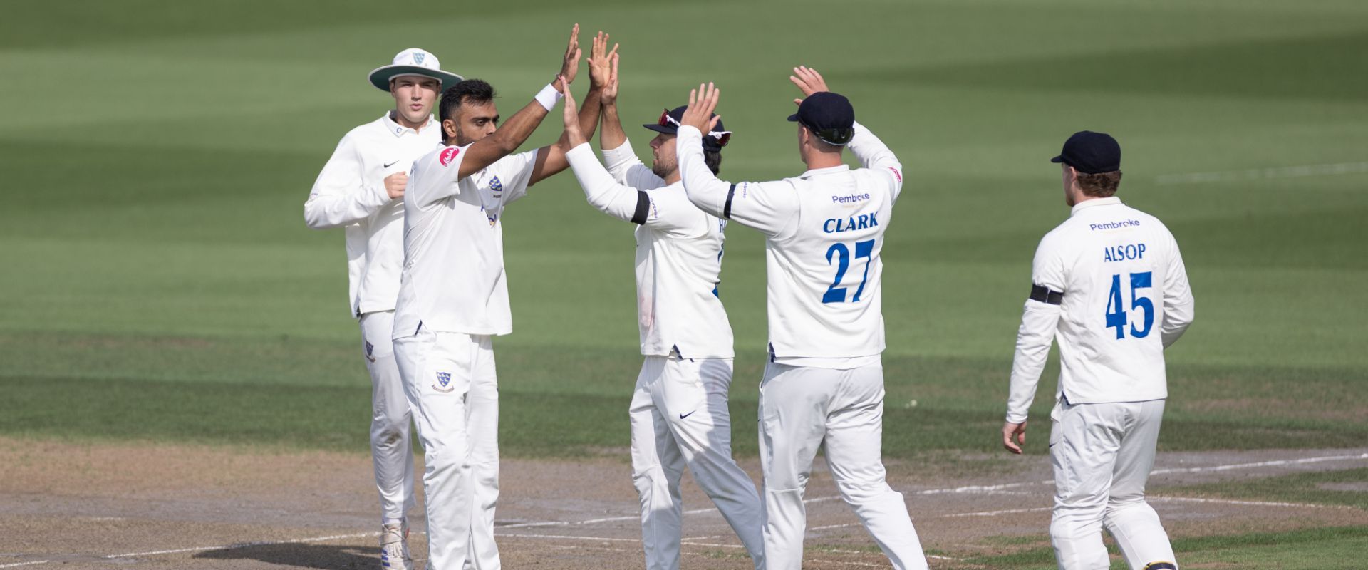 Sussex celebrate another wicket 