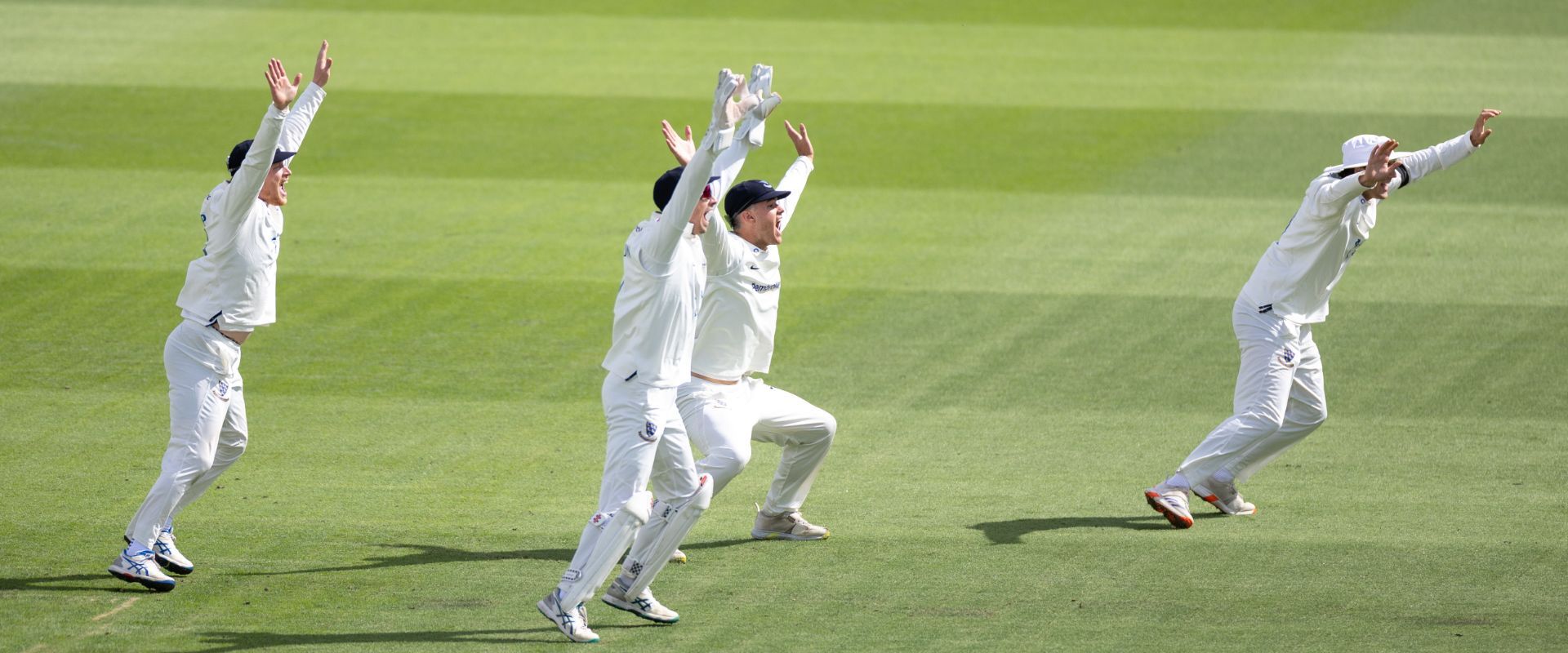 Sussex fielders in the slips