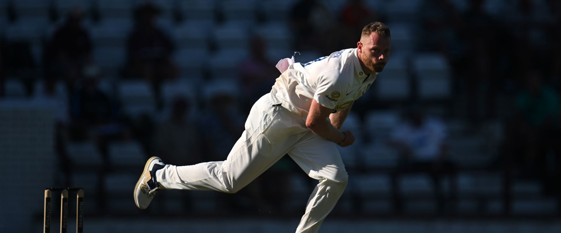 Nathan McAndrew in match action against Somerset.