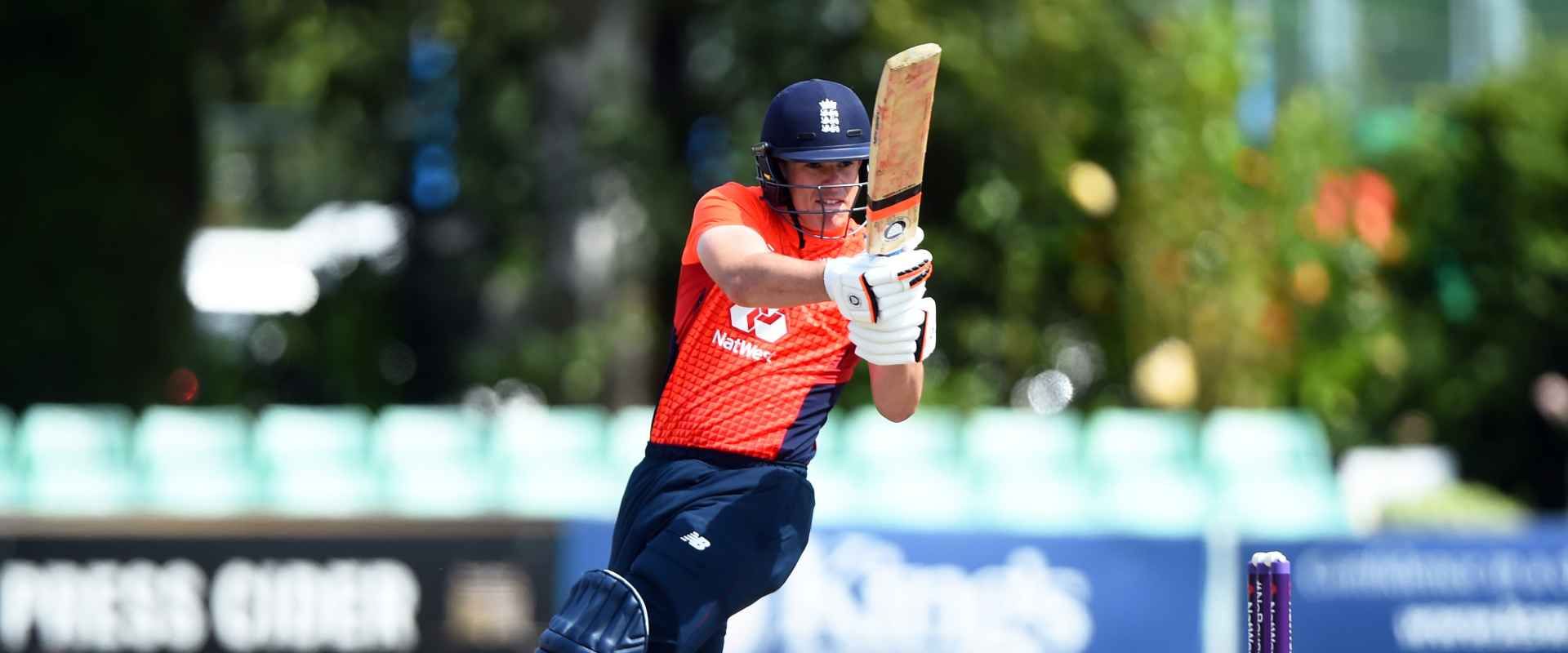 Liam O'Brien batting for England