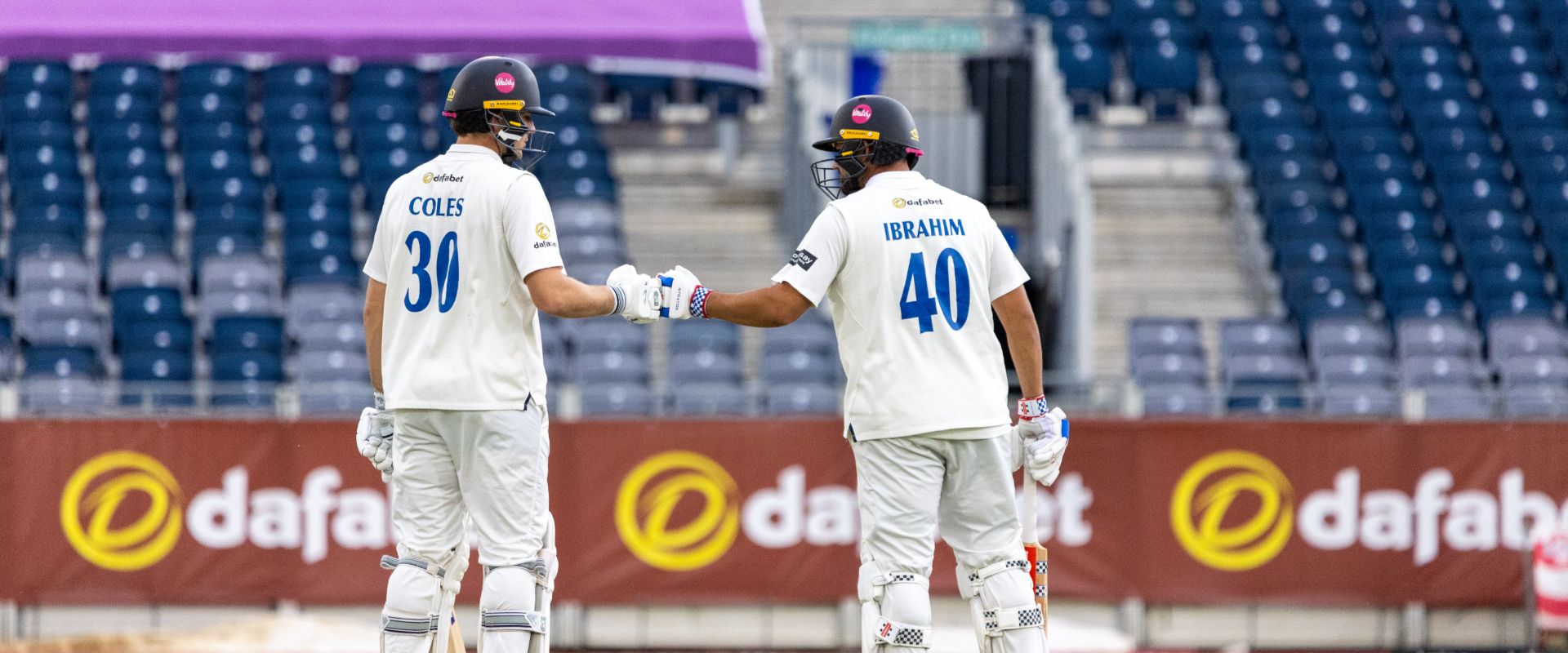 James Coles and Dan Ibrahim bat on Day Three at Durham