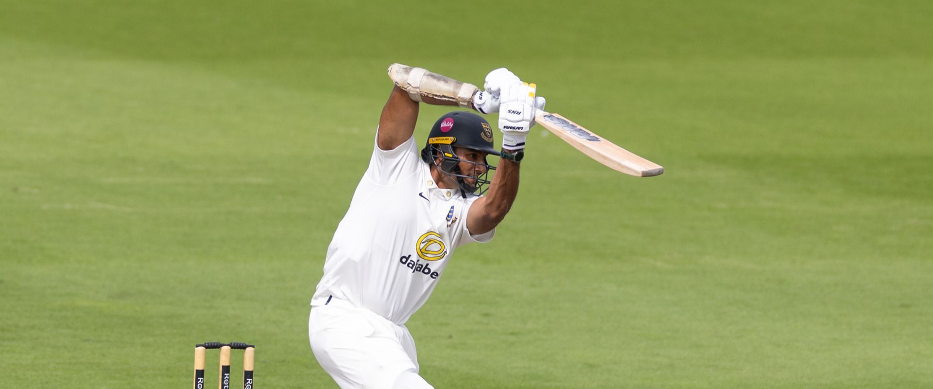 Gurinder Sandhu plays a shot.