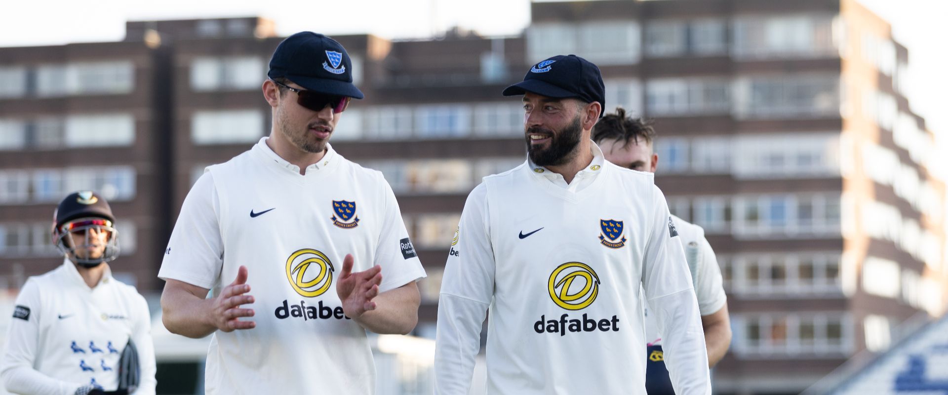 Sussex players head off the field