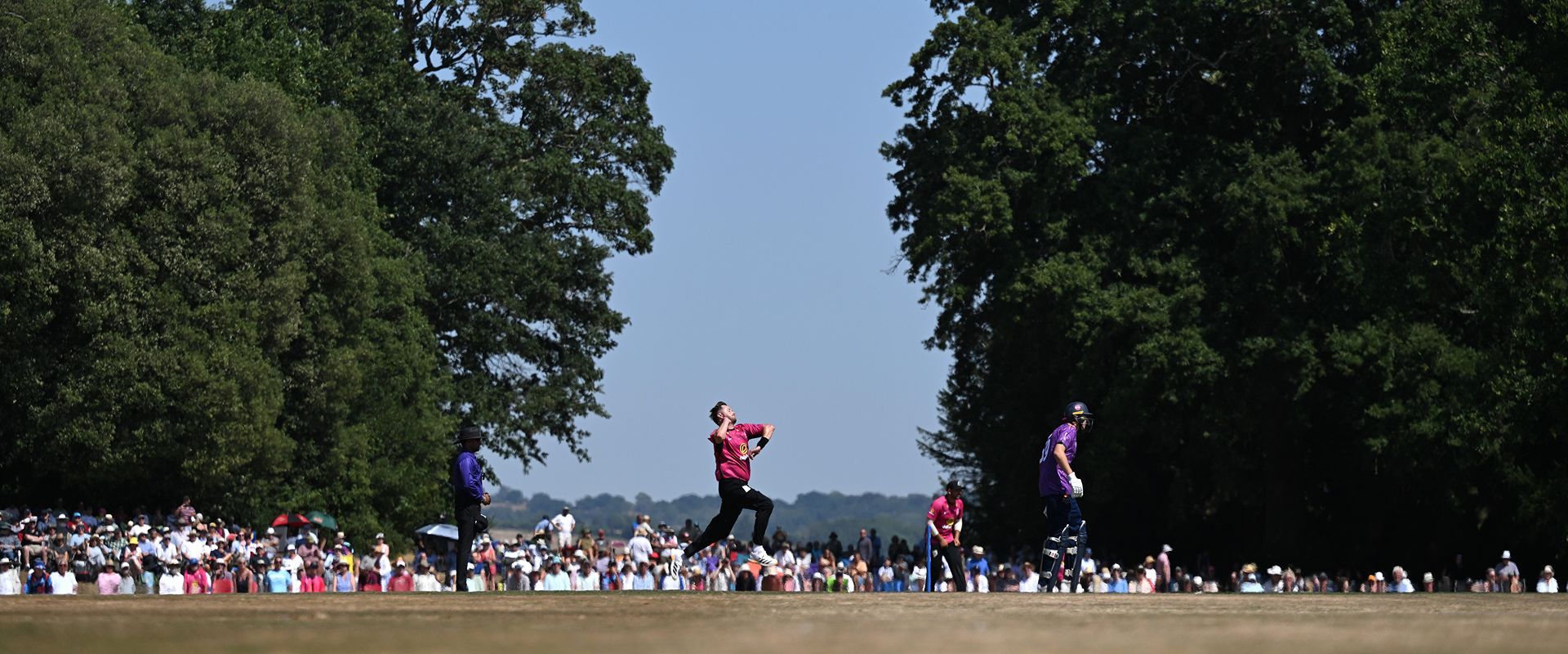 Ollie Robinson bowling against Essex at Arundel.