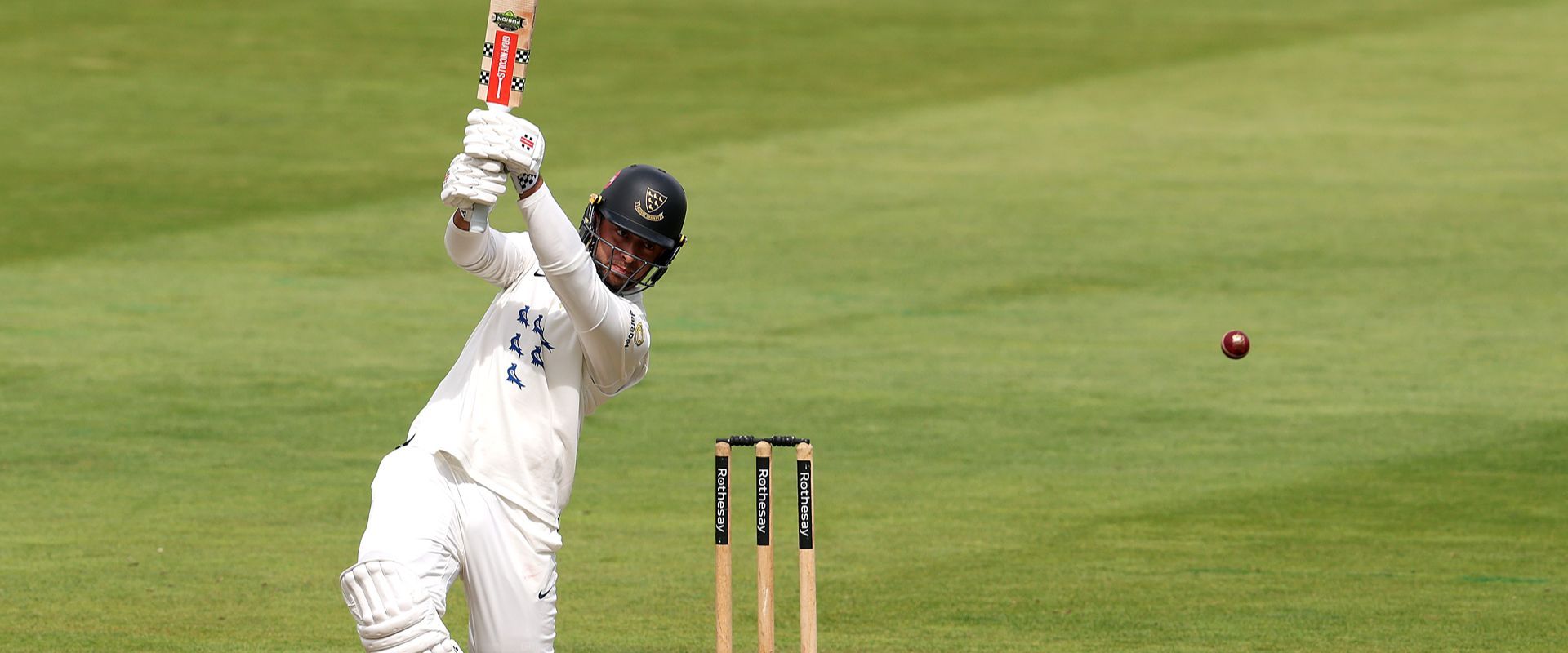 Tom Haines batting.