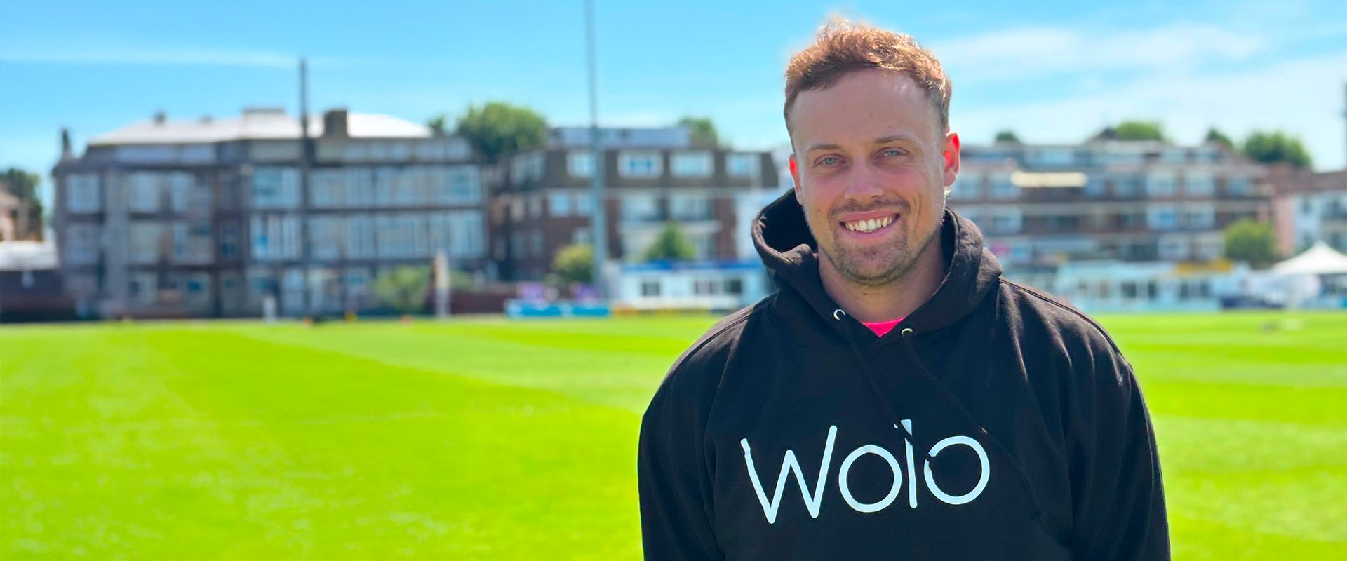 Harrison Ward in his Wolo Foundation Hoodie
