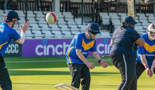 Sussex Sharks VI team fielding against Northants