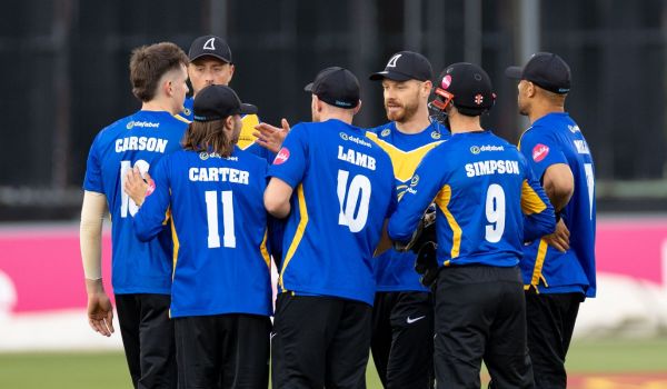 Sharks celebrate a wicket at Hove