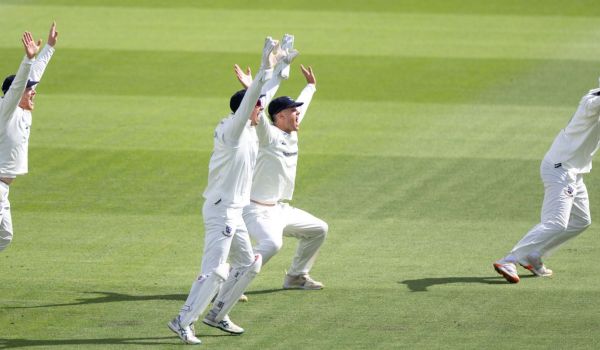 Sussex fielders in the slips