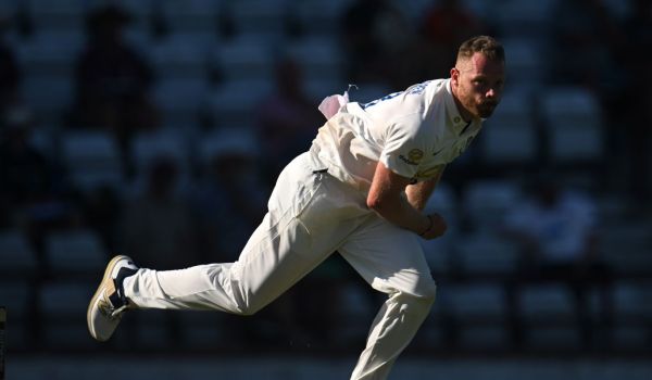 Nathan McAndrew in match action against Somerset.