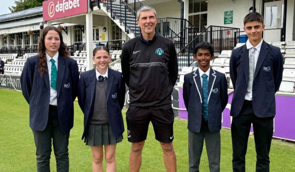 Mark Robinson with BACA students at Hove