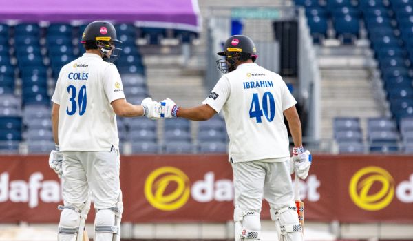 James Coles and Dan Ibrahim bat on Day Three at Durham
