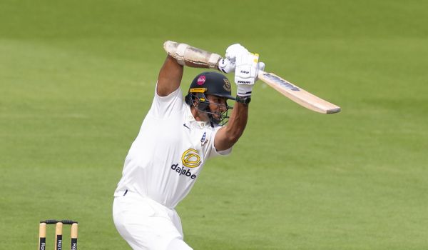 Gurinder Sandhu plays a shot.