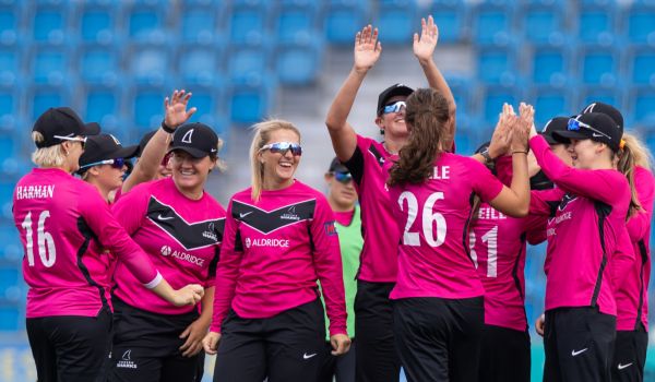 Sharks player celebrate after taking a wicket against Gloucestershire last time out
