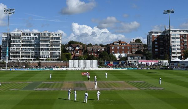 A general view of first-class cricket at Hove.