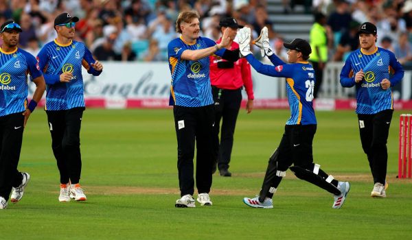 Surrey players celebrate