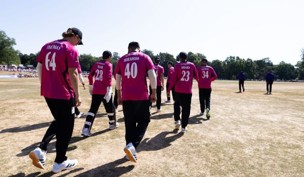 Sussex Sharks players making their way onto the field.