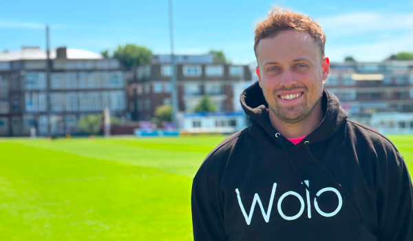 Harrison Ward in his Wolo Foundation Hoodie