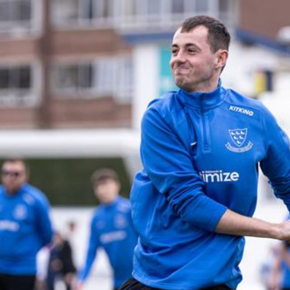 Alfie Pyle pictured while warming up ahead of a game with Sussex.