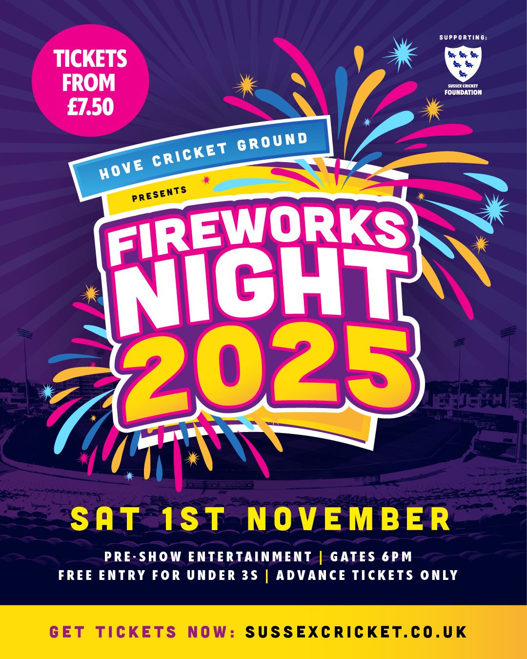 Book Fireworks Night tickets from just £7.50