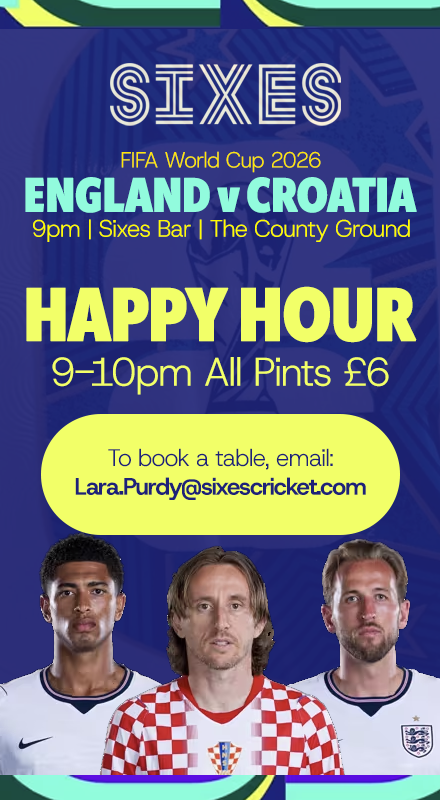 Watch England v Croatia at Sixes Bar
