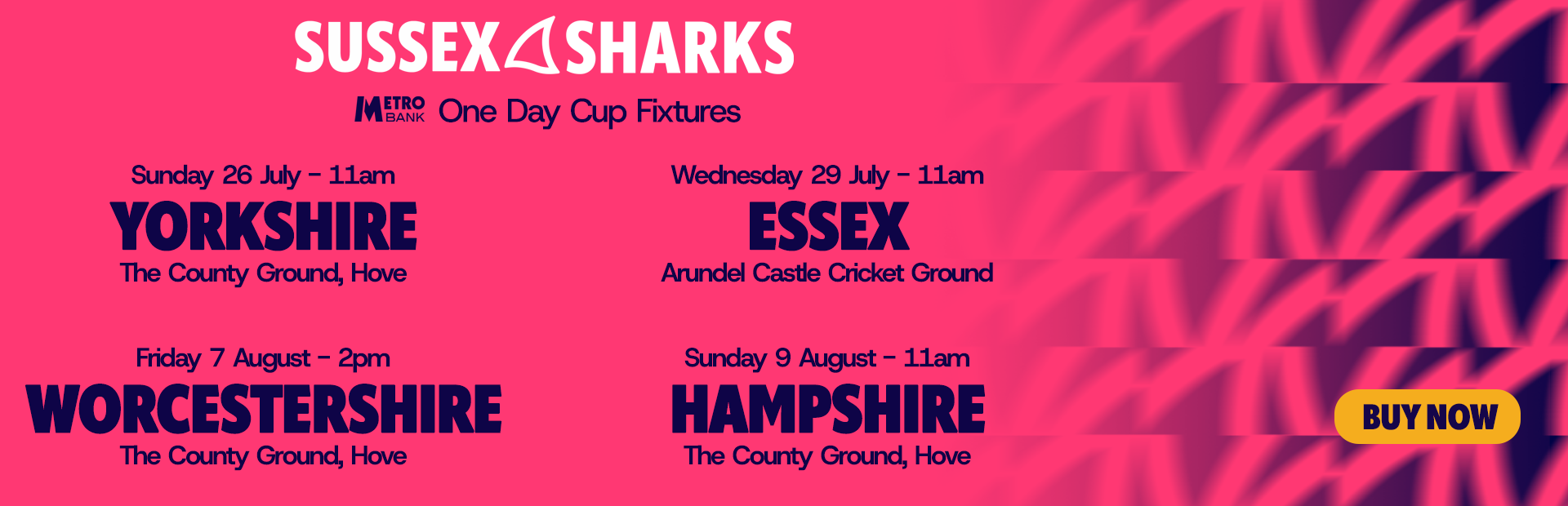Buy tickets to Sussex Sharks One Day Cup games now